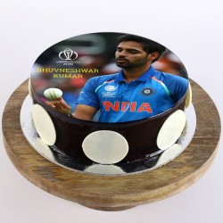 Bhuvneshwar Kumar Chocolate Round Photo Cake