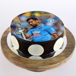 Rohit Sharma Chocolate Round Photo Cake