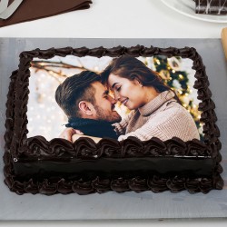 Chocolate Rectangle Photo Cake