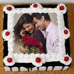 Black Forest Square Photo Cake
