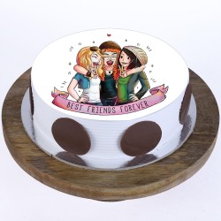 BFF Special Pineapple Round Photo Cake