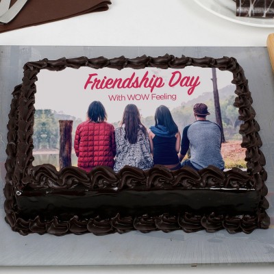 Friendship Day Chocolate Rectangle Photo Cake Friendship Day Chocolate Rectangle Photo Cake
