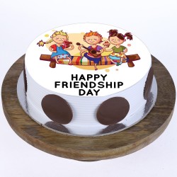 Friendships Day Pineapple Round Photo Cake